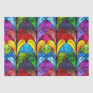 Elegantes Regenbogen-Buntglas-Muster Seidenpapier