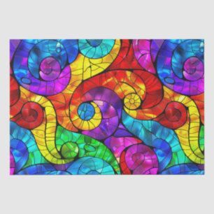 Elegantes Regenbogen-Buntglas-Muster Seidenpapier