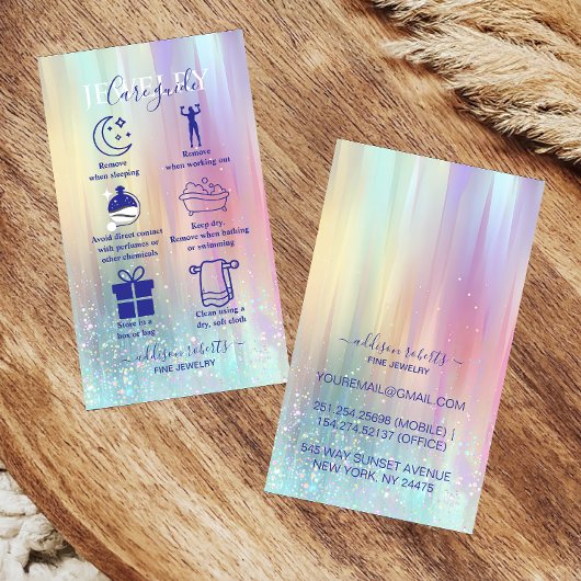 Elegantes Regenbogen-Gradient-Branding-Schmuckpfle Visitenkarte