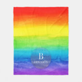 Elegantes Regenbogen Wasserfarbe Benutzerdefiniert Fleecedecke (Vorderseite)