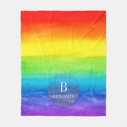 Elegantes Regenbogen Wasserfarbe Benutzerdefiniert Fleecedecke (Vorderseite)