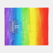Elegantes Regenbogen Wasserfarbe Benutzerdefiniert Fleecedecke (Vorderseite (Horizontal))