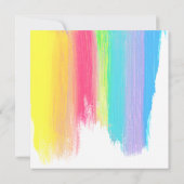 Elegantes Regenbogen Wasserfarbe Moderne Babydusch Einladung (Rückseite)