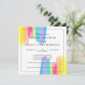 Elegantes Regenbogen Wasserfarbe Modernes Brautpar Einladung (Stehend Vorderseite)