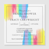 Elegantes Regenbogen Wasserfarbe Modernes Brautpar Magneteinladung (Vorderseite)