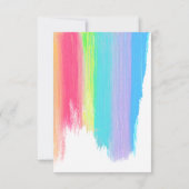 Elegantes Regenbogen Wasserfarben Hochzeitsmahl RSVP Karte (Rückseite)