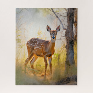 Elegantes Reh im Wald Naturdesign Puzzle