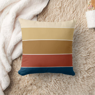 Elegantes Reh Terrakotta-Streifenmuster Herbst Kissen