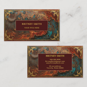 Elegantes reiches Kupfer-Patina-Metallgold Visitenkarte