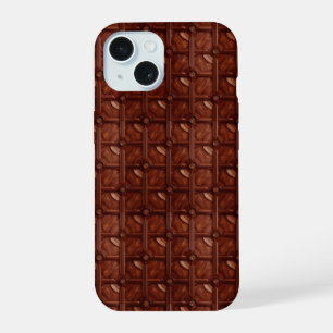 Elegantes, reichhaltiges Mahagoni-Hülle für iPhone 15 Hülle