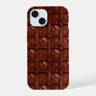 Elegantes, reichhaltiges Mahagoni-Hülle für iPhone 15 Hülle