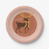 Elegantes Reindeer Personalisiertes Weihnachtsfest Pappteller (Vorderseite)