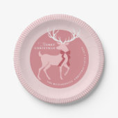 Elegantes Reindeer Personalisiertes Weihnachtsfest Pappteller (Vorderseite)