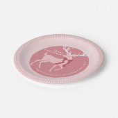 Elegantes Reindeer Personalisiertes Weihnachtsfest Pappteller (Schrägansicht)