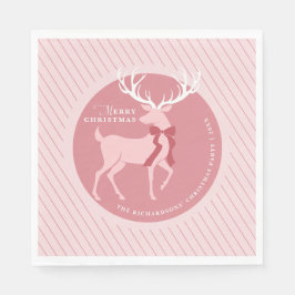Elegantes Reindeer Personalisiertes Weihnachtsfest Serviette