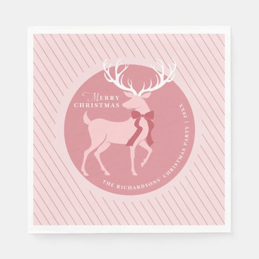 Elegantes Reindeer Personalisiertes Weihnachtsfest Serviette (Vorderseite)