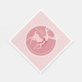 Elegantes Reindeer Personalisiertes Weihnachtsfest Serviette (Ecke)