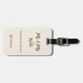 Elegantes Reiseziel für Mr & Mrs Flitterwochen Gepäckanhänger (Vorderseite horizontal)