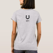 Elegantes Reitskript Mutter Hufeisen Name T-Shirt (Rückseite)
