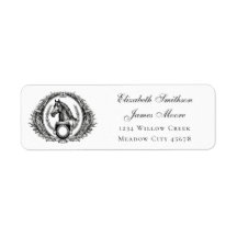 Elegantes Reittier Wappen Rücksendeadresse