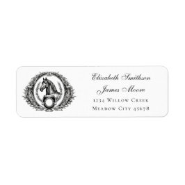 Elegantes Reittier Wappen Rücksendeadresse