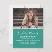 Elegantes religiöses Foto zur Beerdigung der Blume Dankeskarte (Rückseite)