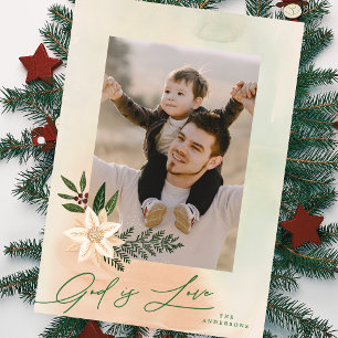 Elegantes Religiöses Frame Foto Gott ist Liebe Feiertagskarte