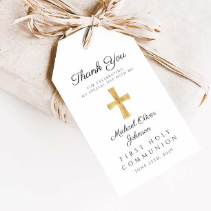 Elegantes religiöses Kreuz Erste Kommunion Geschenkanhänger