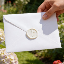 Elegantes religiöses Kreuz Wachssiegel Selbstklebend