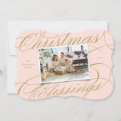 Elegantes Religiöses Weihnachtsgesegnung Skript-Fo Feiertagskarte (Vorderseite)