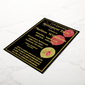 Elegantes Rente Party Black REAL Gold Folieneinladung (Gedreht)