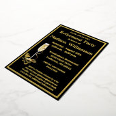 Elegantes Rente Party Black REAL Gold Folieneinladung (Gedreht)