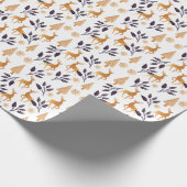 Elegantes Rentier, Schneeflocke & Weihnachtsmuster Geschenkpapier (Ecke)