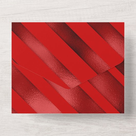 Elegantes Rentierrotes Party All In One Einladung (Rückseite)