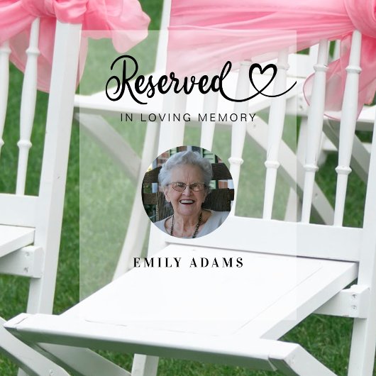 Elegantes reserviertes Foto zur Gedenkstätte für H Acrylschild