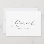 Elegantes, reserviertes Hochzeitssymbol Einladung (Rückseite)