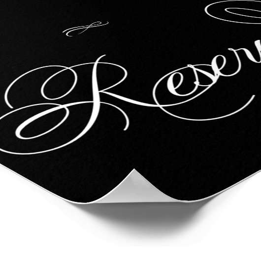 Elegantes reserviertes, weißes Skript | Horizontal Poster (Ecke)