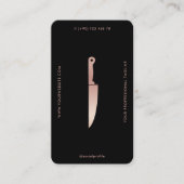 Elegantes Restaurant Black Rosegold Koch Knife Visitenkarte (Vorderseite)