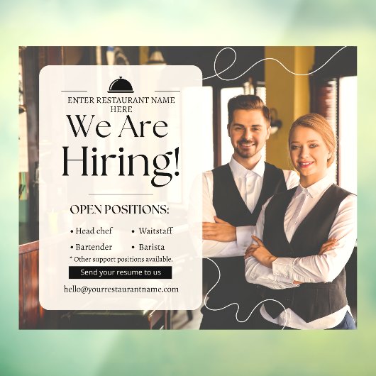 Elegantes Restaurant, das wir für Sie zusammenstel Fensteraufkleber (Blatt 3)