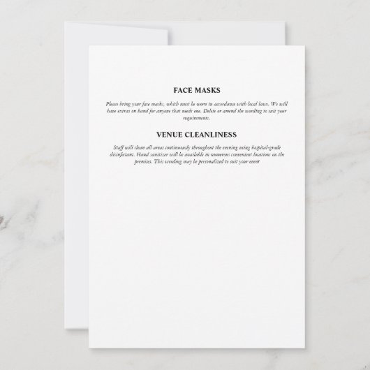 Elegantes Restaurant mit Pappelspeise Einladung (Rückseite)