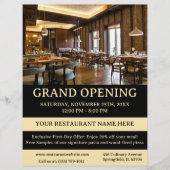 Elegantes Restaurant oder Café Grand Opening Flyer (Vorne)