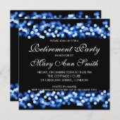 Elegantes Retirement Party Blue Hollywood Glam Einladung (Vorne/Hinten)