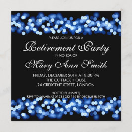 Elegantes Retirement Party Blue Hollywood Glam Einladung