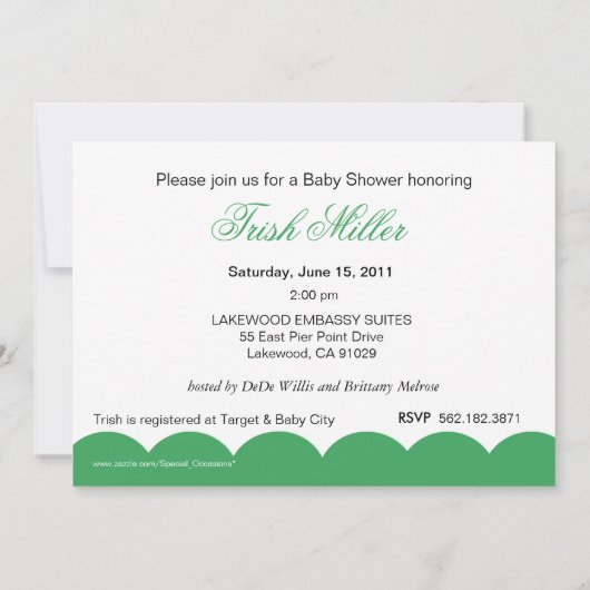 Elegantes Retro Baby Carriage - Baby Shower Party Einladung (Rückseite)