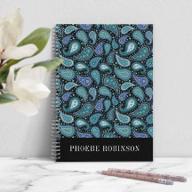 Elegantes Retro Blue Paisley Pattern