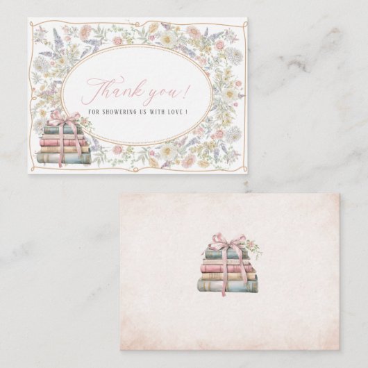 Elegantes Retro-Blume-Brautparty Mitteilungskarte (Vorne/Hinten)