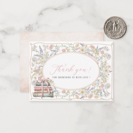 Elegantes Retro-Blume-Brautparty Mitteilungskarte (Vorderseite/Rückseite Beispiel)