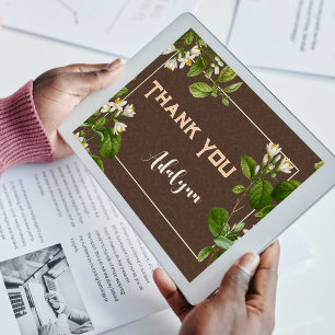Elegantes Retro-Blumenmuster mit individuellem Nam Poster
