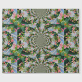 Elegantes Retro-Boho Aquarellfarben Rosa Blüte Geschenkpapier (Flach)