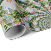 Elegantes Retro-Boho Aquarellfarben Rosa Blüte Geschenkpapier (Rolleneckpunkt)